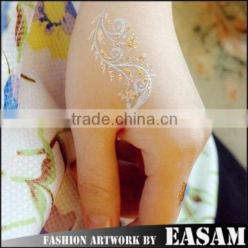 2015 hot gold and sliver foil temporary tattoo,tattoo stickers gold silver