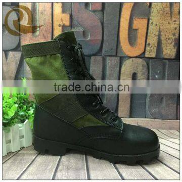 Genuine leather army green black safety jungle boots