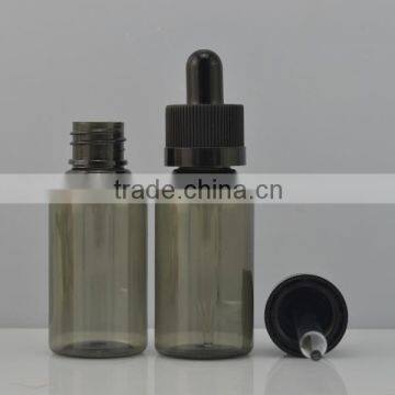 30ml clear pet plastic dropper bottle with black dropper