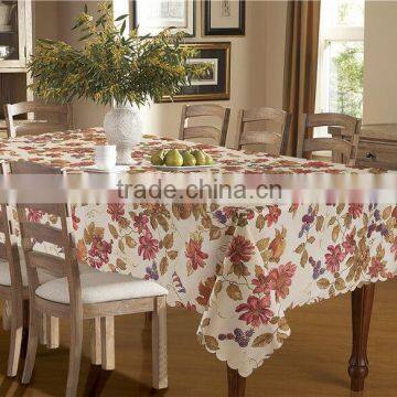 Poloyester Table Cloth/luxury Table Cloth/leaves Printed Table Cloth/ photo-5