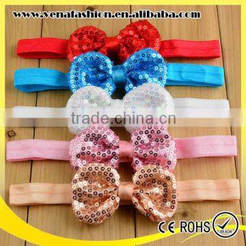 in stock mix colors elastic sequin head band kids