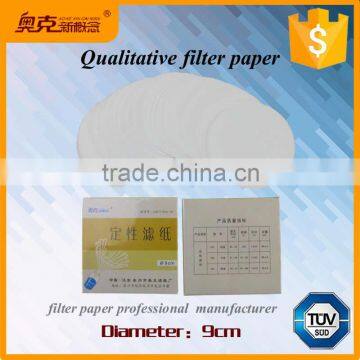 Aoke circular cotton pulp 9cm oil qualitative filter paper