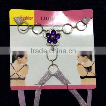 beauty rhinestone back cross bra strap