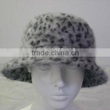 men leopard rabbit hair winter hats