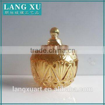 LX-T023 Middle East Gold Plating Luxurious Home Decorative Glass Jars and Lids photo-2