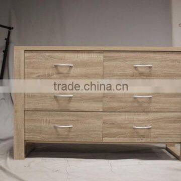 Wooden particle board 3 drawer file cabinet