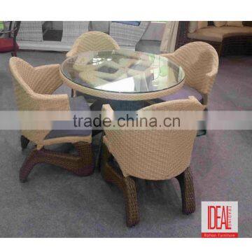 Cheap 100% Handmade Patio Rattan Wicker Table and Chair