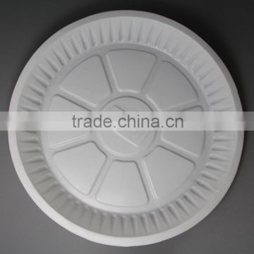 Wholesale 9 inch round PS plastic fruit plate,dinner plate