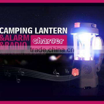 USB / re-wind Camping Lantern torch / AM FM RADIO /Emergency phone charger / Power bank/ Siren