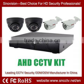 China Factory AHD HD 720P 1.0MP 4CH CCTV DVR KIT