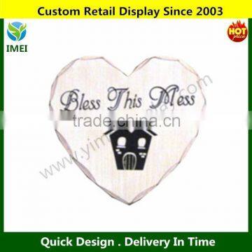 Heart Plaque - Bless This Mess - Wooden Sign - Wooden Plaque 15x15cm YM3-223