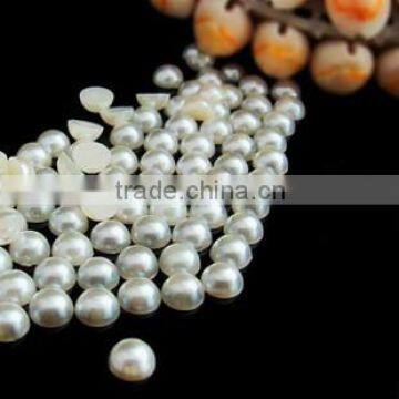 Wholesale Fashion loose plastic&ABS flatback round half pearl for Garment&Jewelry decoration: