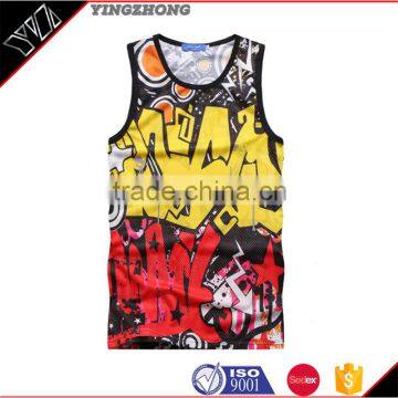 Yongzhong clothing factory 100% cotton logo printed custom mens gym stringer vest