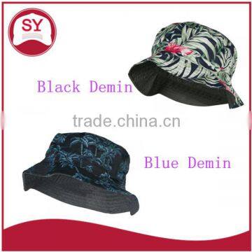 Men's Reversible Hawaiian Bucket Hat - Blue Denim