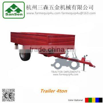 4000kgs Hydraulic Tipping Trailer , farm trailer for tractor