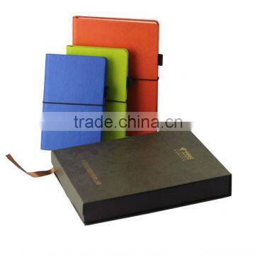 Top-grade elastic band leather notebook with gift box