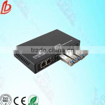 Good Quality 1000m fiber optic media converter 4SFP ports & 2RJ45 ports, fiber optic transceiver