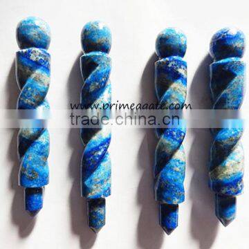 Lapis Lazuli Carved Healing Stick | Twisted Healing Wands For Sale