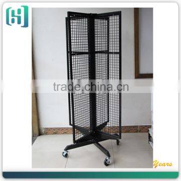 black powder coat wire mesh hanging products rotating display stand HSX-S0047