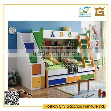 fashionable colorful child bunk bed solid wood teen bedroom furniture