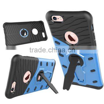 2 in 1 Armor Shockproof Case for iPhone 6 6s 6s Plus Contrast Color Defender Armor Cases 360 Degree with Kickstand Holder