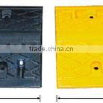 Durable reflective curb block rubber hump