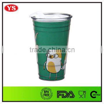 16 oz custom green solo cup with lid