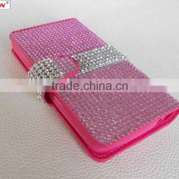 Diamante Bling Wallet Leather Android Phone Case for LG K4 K7 K10 g2 g3 g4 g5 Accessories photo-3