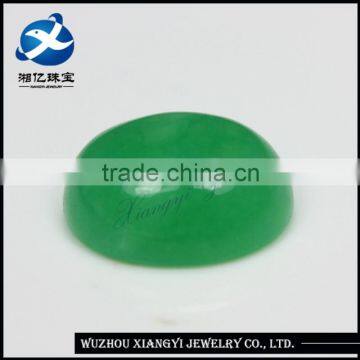 Wholesale oval cabochon shape emerald green jade stone glass