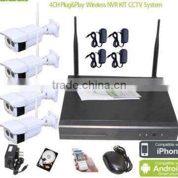 Long range home video security surveillance cctv camera system China, 4ch wifi nvr wireless nvr kit, wifi ip camera with nvr kit