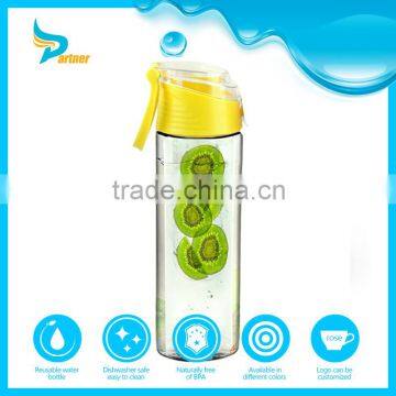 Lemon large Capacity 830ml Drinking luceny Plastic fruit water bottle infuser squeezer