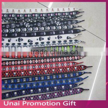 Wholesale Colored Flat Custom Printed Logo Gold Tip Shoelaces