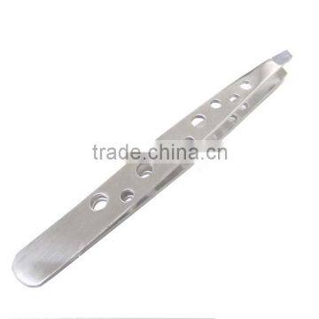 Slotted dots Stainless steel slanted tweezer