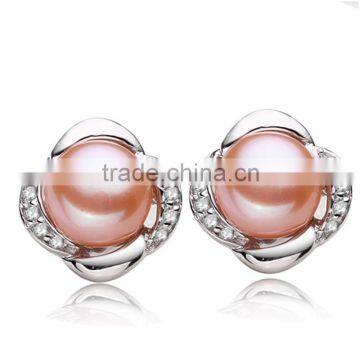 AAA button freshwater chocolate pearl earrings