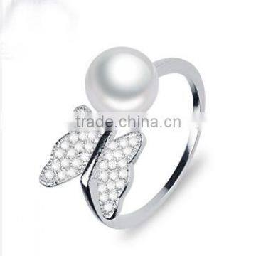 natural original pearl ring, silver pearls rings, antique pearl rings