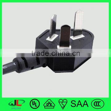 ccc 3-flat pin plug, 250v ac electric plug with China electric wire pvc covered