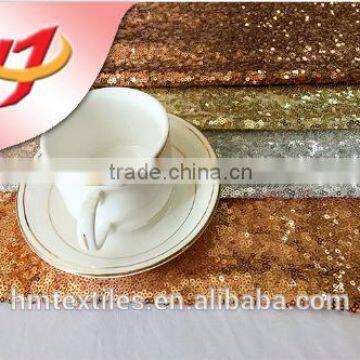 Cheap Glitter Shiny Gold Sequin Laser Cut Felt Table Runner photo-2