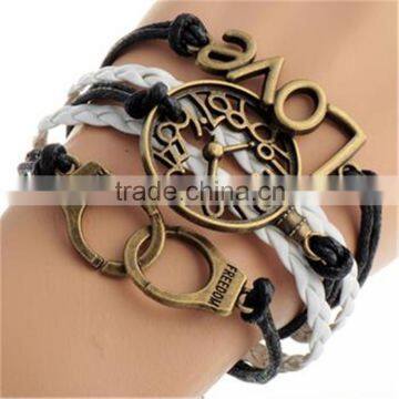 MYLOVE vintage clock bracelet leather love jewelry ML10000