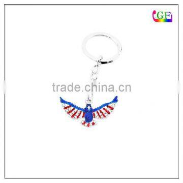 White red crystal eagle american flag usa keychain