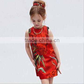 Jacquard fabric Girls Party Wear Western Dress Red Color ,12 year girl without dress