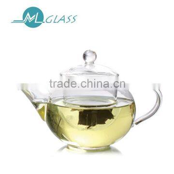 China supplier 500 ml heat resistant glass tea pot glass teapot tea kettle with glass infuser strainer handmade glassware