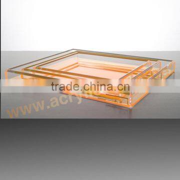 Round Acrylic Drink Service Tray/ Acrylic Dust Cover/ Acrylic Serving Tray photo-3