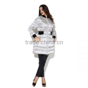 Pretty Steps 2015 High End Silver Elegantly Long Length Ladies Winter Long Down & Feather Fill Coat