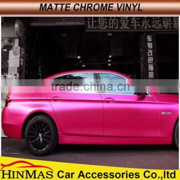 Air Drain Matte Chrome Rose Red Wraps For Car Wrapping (Air Free) photo-6