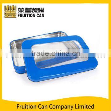 Rectangular Tin Box Case with Window