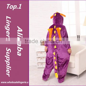 Hot selling animal onesie thermal flannel anime spyro the dragon pajamas