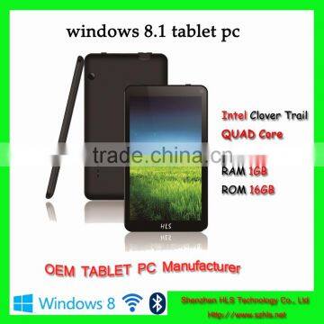 Intel 2gb win8 tablet 7 inch quad core windows8 tablet with multi-touch screen