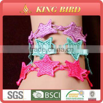 High tenacity fancy lace elastic fabric bracelet crochet patterns lace