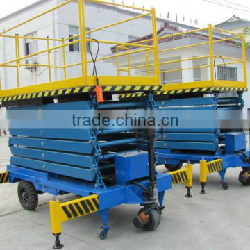 Half-electric scissor lift,6 meters height,platform 500kgs