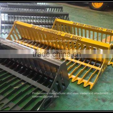 skid steer loader attachment rock bucket